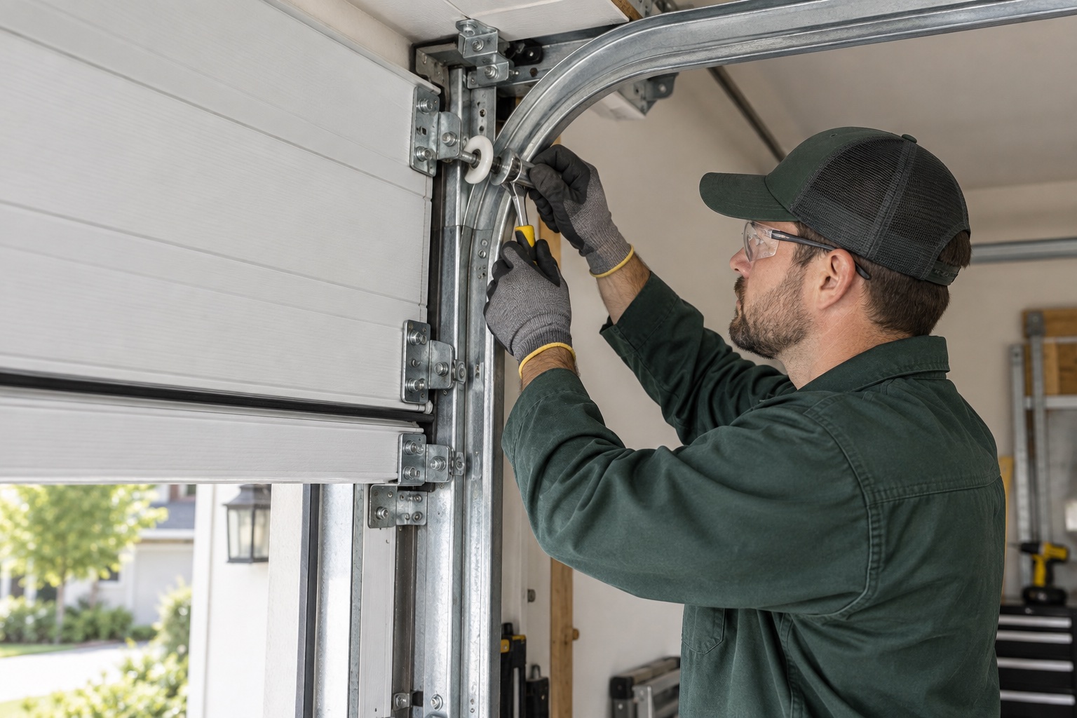 Réglage du rail et des galets d’une porte de garage